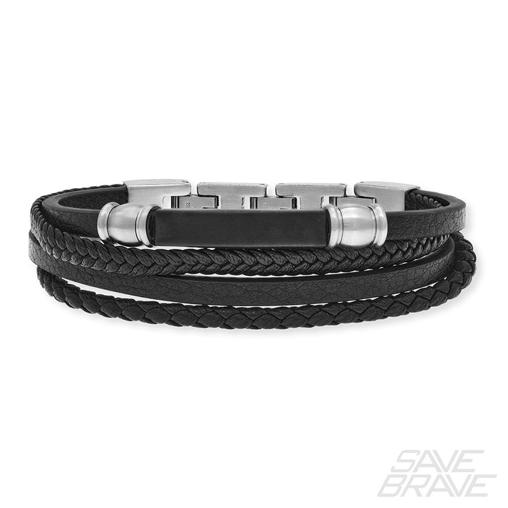 Save Brave Lederarmband Felix mit Edelstahl Jubiläumsangebot