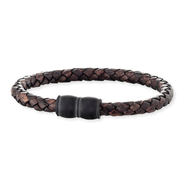 Save Brave Lederarmband Aaron mit Carbonperlen Heißer Verkauf