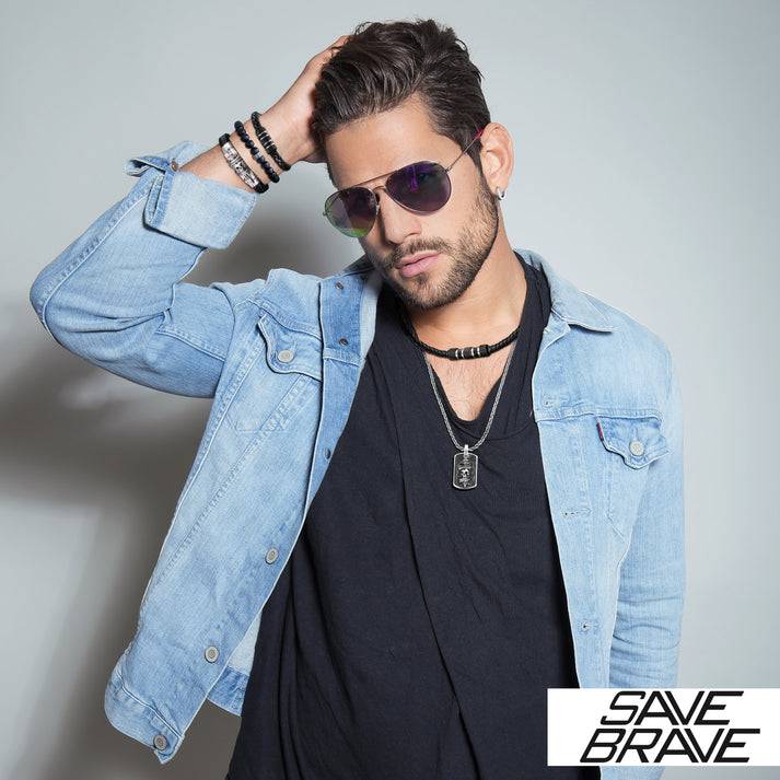 Save Brave Perlenarmband Russell mit Carbon & Edelstahl Kauf eins, bekomm eins gratis