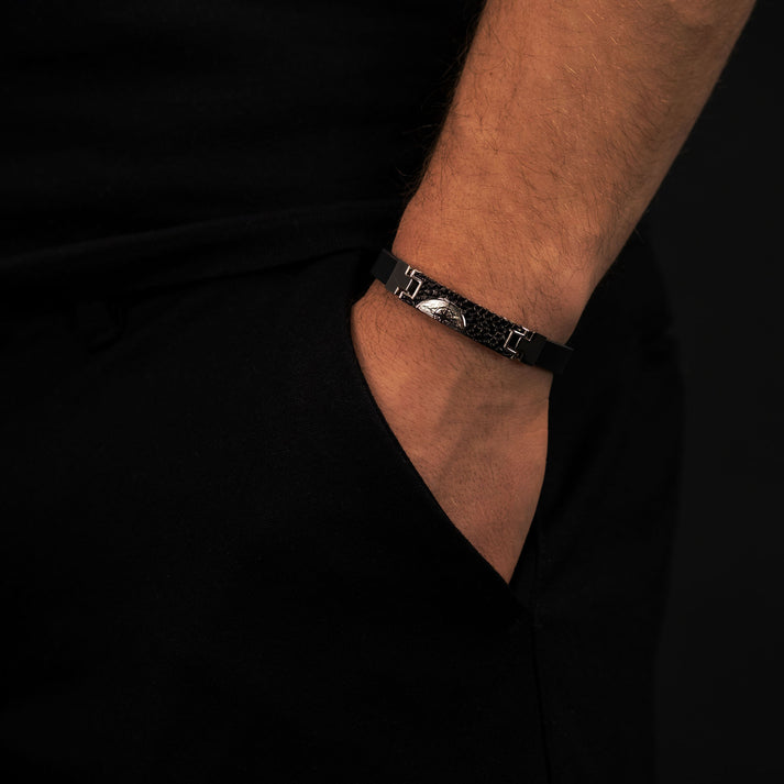 Save Brave Armband Havanna BK aus Kautschuk & Edelstahl Super Sparpreis