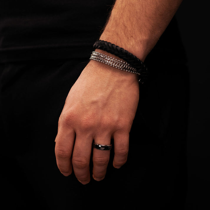 Save Brave Wickelarmband Sean aus Leder & Edelstahl Discount Store für neue Produkte