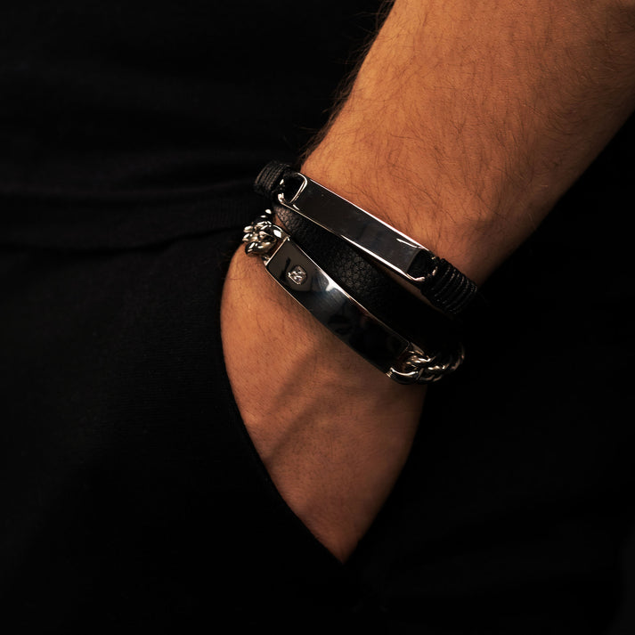 Save Brave Doppeltes Lederarmband Mason mit Edelstahl Riesige Rabatte