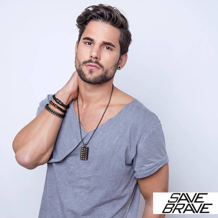 Save Brave Ohrstecker Mike aus Edelstahl - matt Günstiger Verkauf
