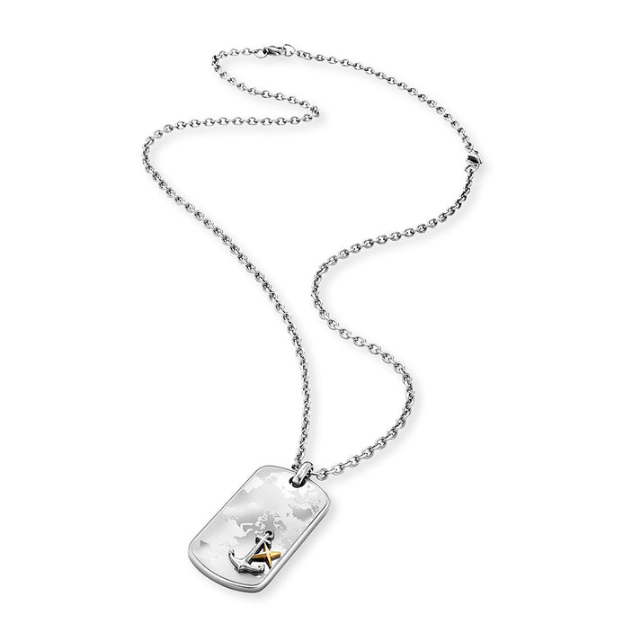 Save Brave Ankerkette mit Anhänger Worldanchor - Welt & Anker gold Kostenloser Versand