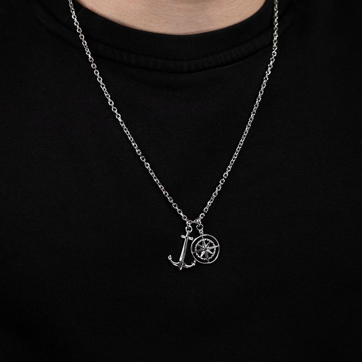 Save Brave Ankerkette mit Anhängern Anchorpolar - Farbe Silber Rabatt