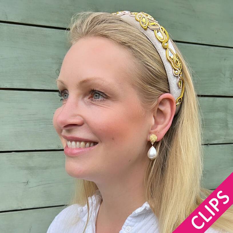 SchwesterSchwester Vergoldete Knoten-Ohrclips mit leichtem Baumwolltropfen Jubiläumsangebot