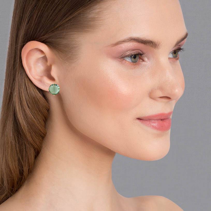 SchwesterSchwester Funkelnde lindgrüne Ohrstecker von Janne v. d. Heide Discount Store für neue Produkte