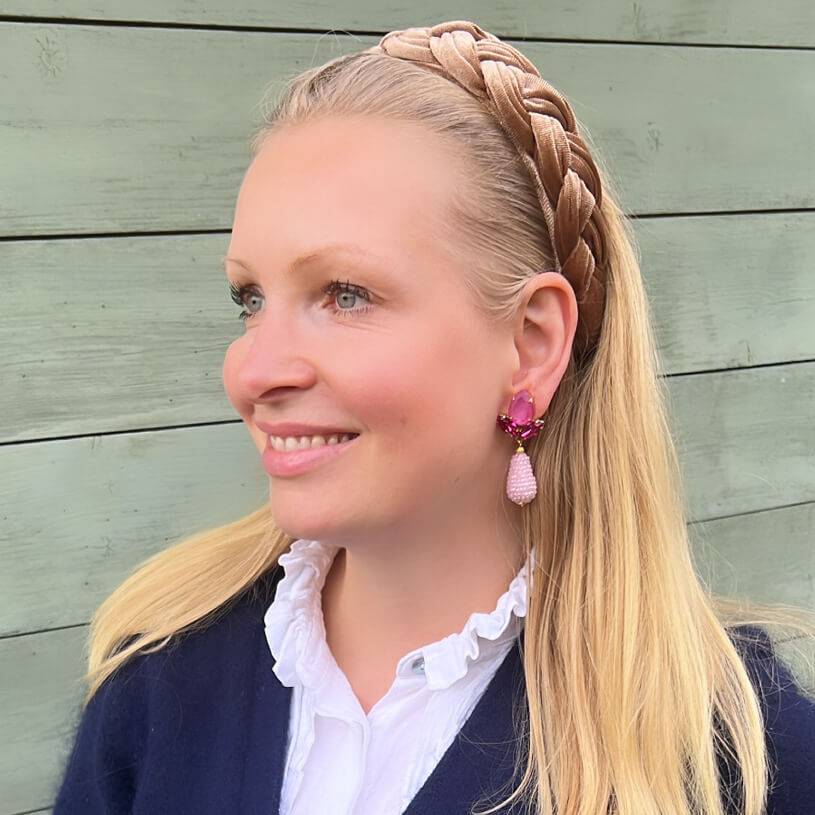 SchwesterSchwester Funkelnde Ohrstecker in Pink mit rosafarbenen Glitzertropfen von AmuseToi Rabatte dieses Monats