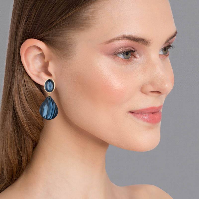 SchwesterSchwester Tropfen-Ohrringe in Dunkelblau von AmuseToi Zeitlich begrenztes Angebot