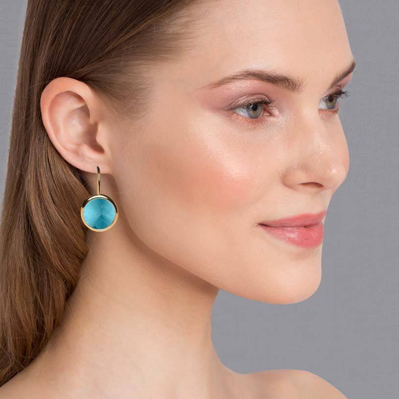 SchwesterSchwester Set aus Ohrhängern mit rundem Kristall in Hellblau und Satin-Haarreif in Hellgrün Nur für heute