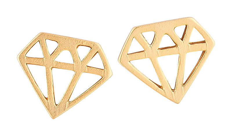 SchwesterSchwester Vergoldeter kleiner Ohrstecker in Diamantform Fabrik Onlineshop