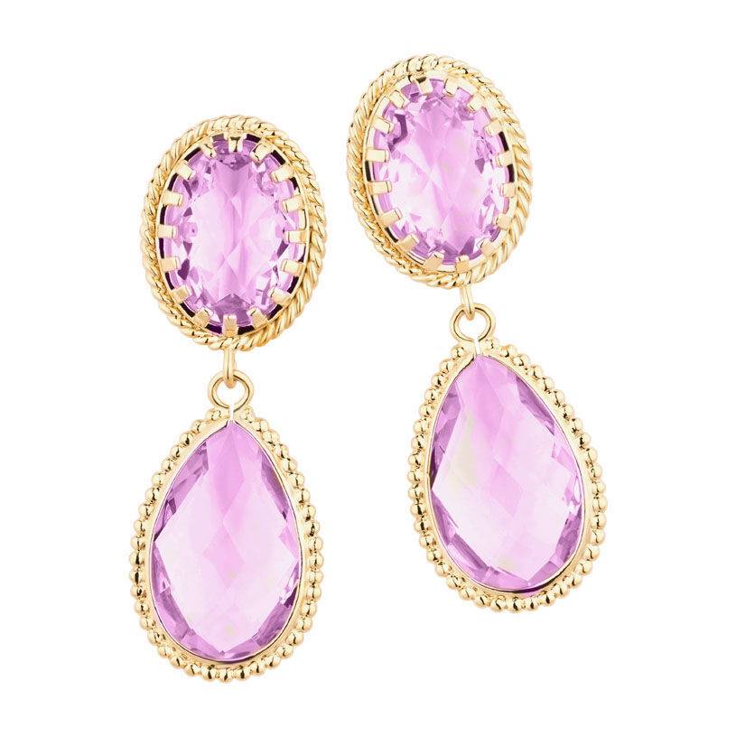 SchwesterSchwester Violette Tropfenohrringe mit funkelnden facettierten Tropfen Begrenzte Freigabe