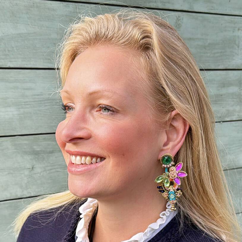 SchwesterSchwester Vorbestellbar - Große Soutache-Ohrstecker in karibischen Farben Online Shopping