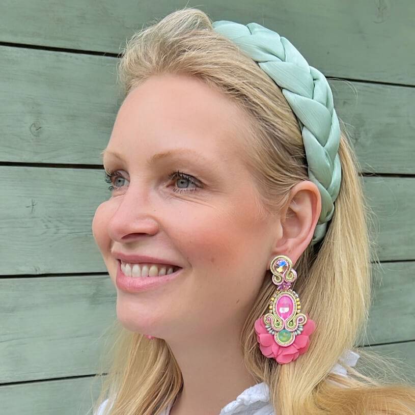 SchwesterSchwester Außergewöhnliche Soutache-Ohrringe in Rosa Outlet